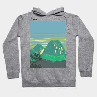 Marble Mountains or Five Elements Mountains Ngu Hanh Son District Vietnam WPA Art Deco Poster Hoodie